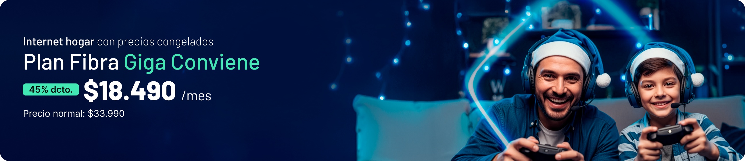 Internet hogar con precios congelados Fibra Giga Coviene