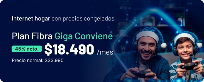 Internet hogar con precios congelados Fibra Giga Coviene