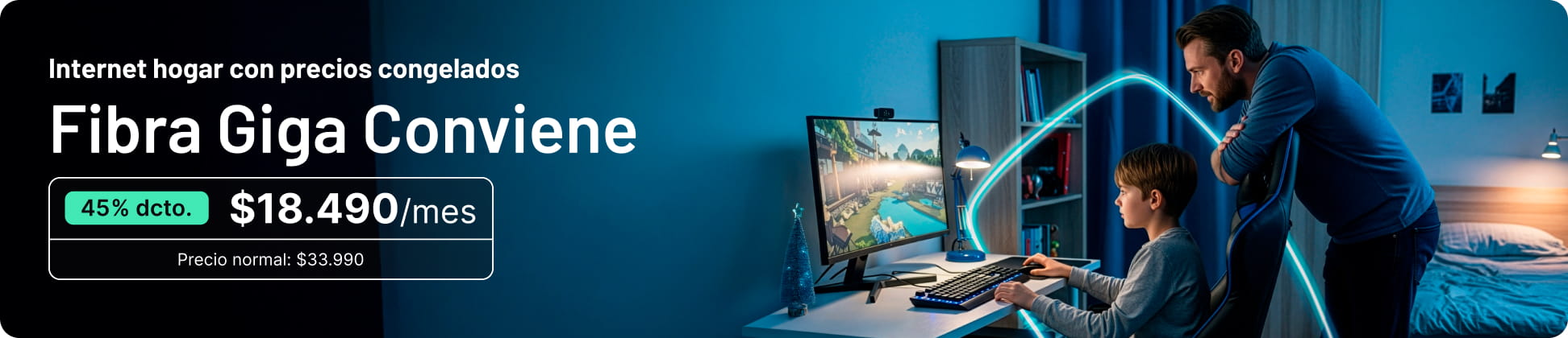 Internet hogar con precios congelados Fibra Giga Coviene