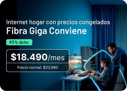 Internet hogar con precios congelados Fibra Giga Coviene