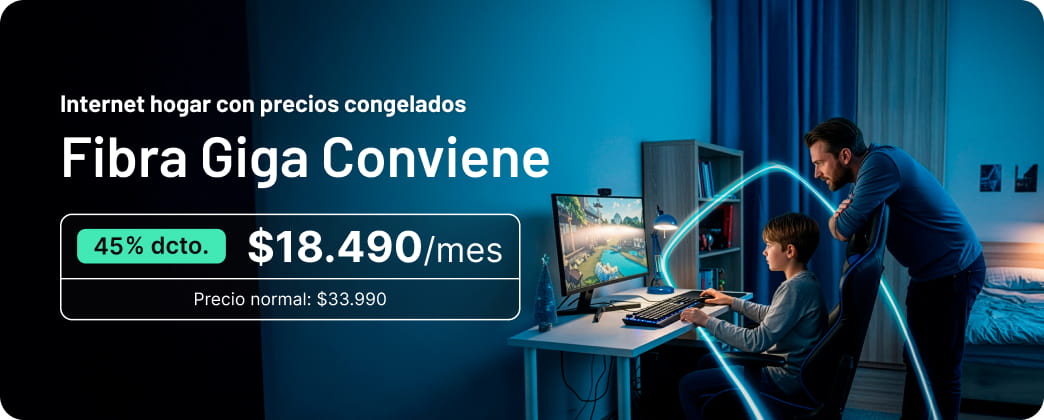Internet hogar con precios congelados Fibra Giga Coviene
