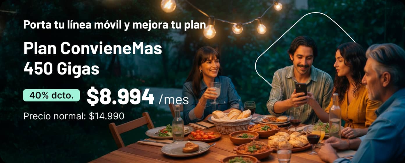 Porta tu línea y mejora tu plan Plan ConvieneMas 450 Gigas