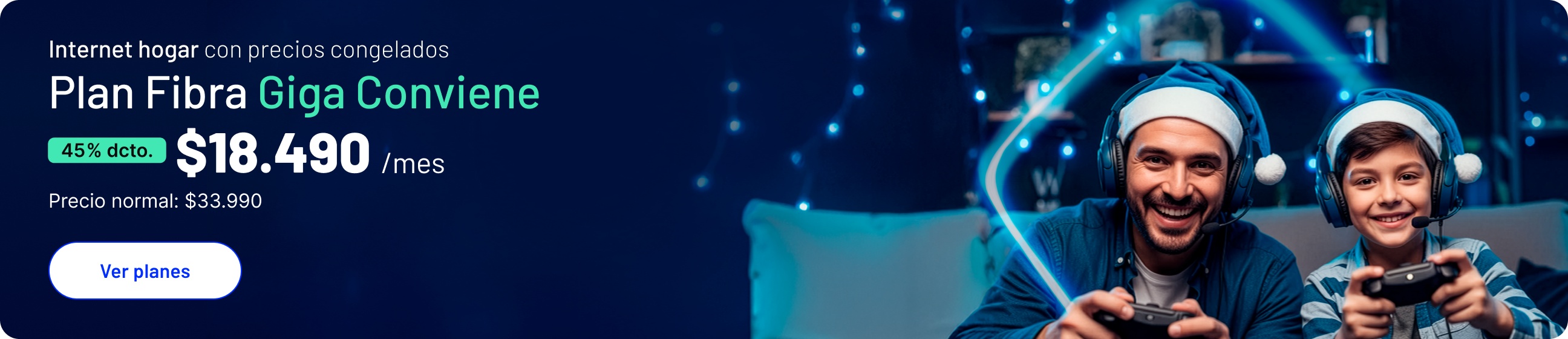 Internet hogar con precios congelados Fibra Giga Conviene