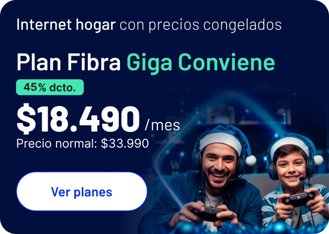Internet hogar con precios congelados Fibra Giga Conviene