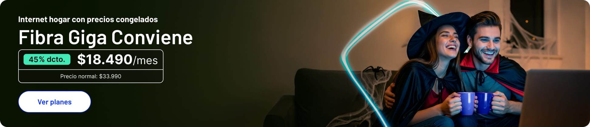 Trae precios congelados para tu hogar Fibra Giga Conviene
