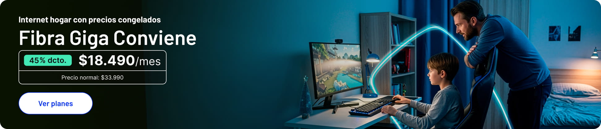 Internet hogar con precios congelados Fibra Giga Conviene