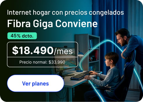 Internet hogar con precios congelados Fibra Giga Conviene