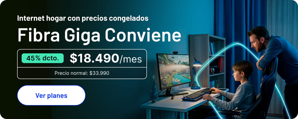 Internet hogar con precios congelados Fibra Giga Conviene