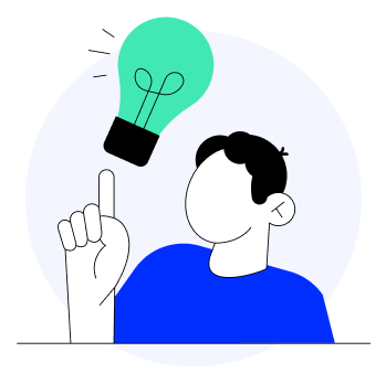 Icono de hombre con una idea